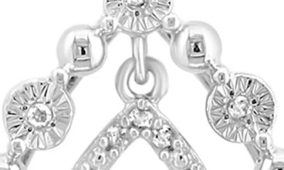 Effy Sterling Silver Diamond Orbital Teardrop Pendant Necklace In Silver