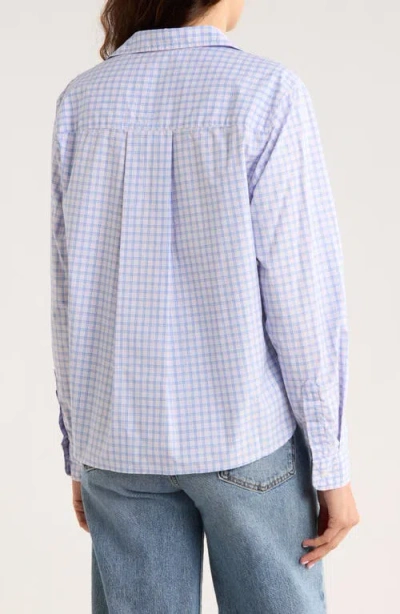 Frank & Eileen Grid Print Untuckable Button-up Shirt In Purple