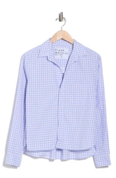 Frank & Eileen Grid Print Untuckable Button-up Shirt In Purple