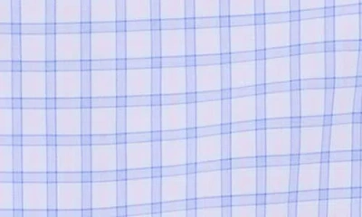 Frank & Eileen Grid Print Untuckable Button-up Shirt In Purple