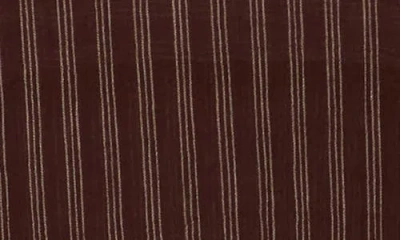 Max Studio Stripe Cotton Button-up Shirt In Brown