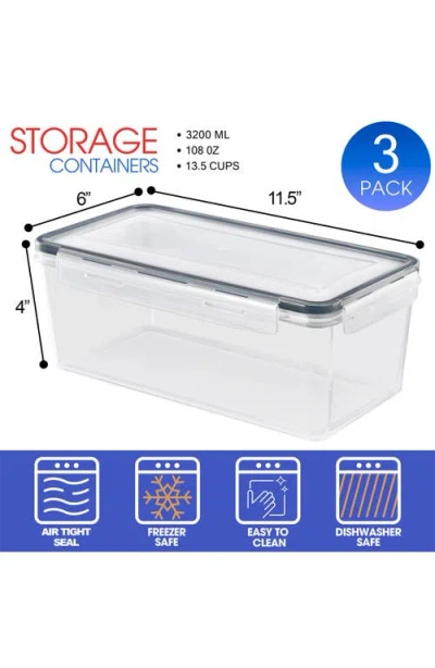 Sorbus 3-pack 13.5 Cup Storage Containers With Lids In Transparent