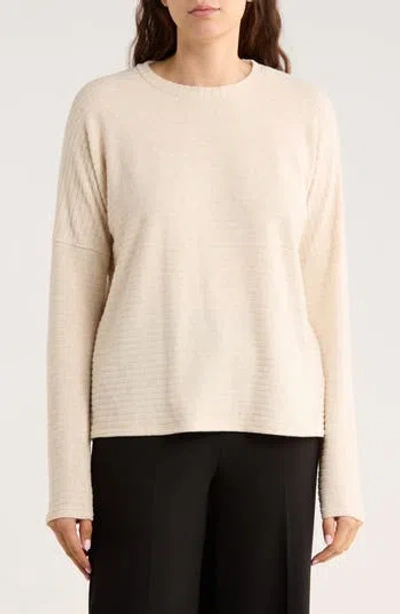 Elie Elie Tahari Long Sleeve Drop Shoulder Crewneck Top