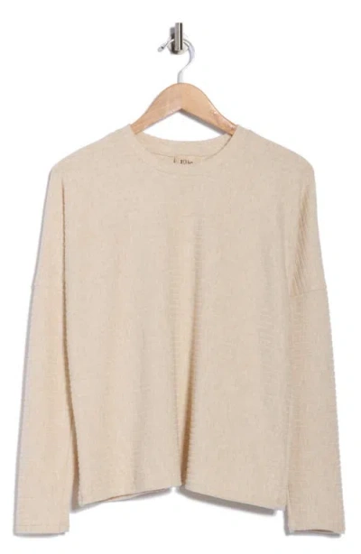 Elie Elie Tahari Long Sleeve Drop Shoulder Crewneck Top