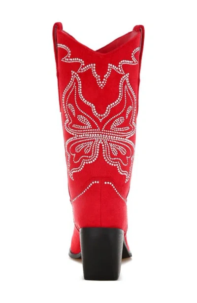 Rag & Co Latafa Rhinestone Western Boot In Red