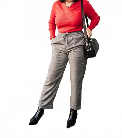 Dex Elastic Waist Trouser In Gray In Red