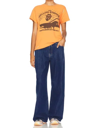 Madeworn The Rolling Stones Plane Crew Tee In Orange Crush In Blue