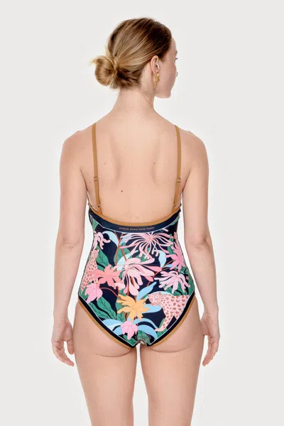Jessie Zhao New York Blush Jungle Reversible V-neck One-piece Swimsuit In Pink