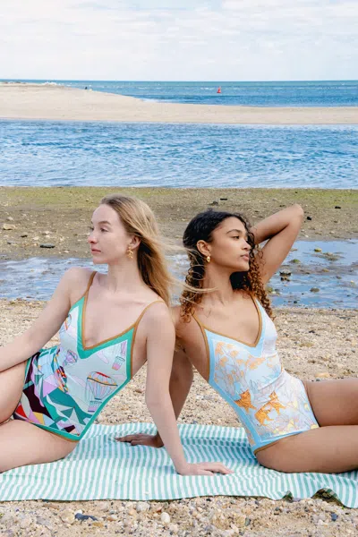 Jessie Zhao New York Jungle Adventure Reversible V-neck One-piece Swimsuit In Multi