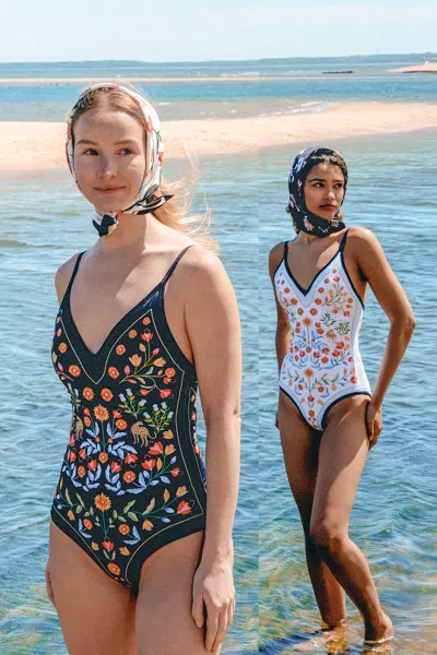 Jessie Zhao New York Night Imagination Reversible V-neck One-piece Swimsuit In Multi