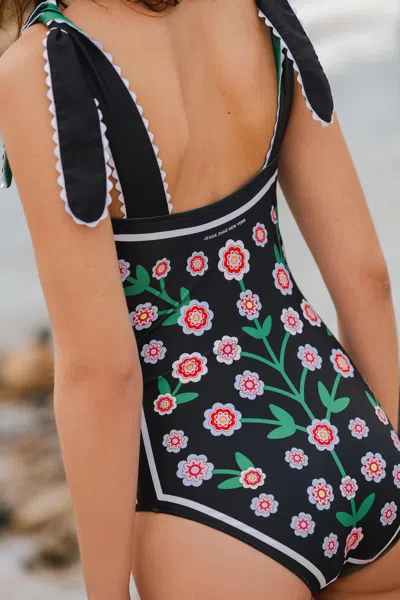 Jessie Zhao New York Midnight Bloom Reversible One-piece Swimsuit In Multi