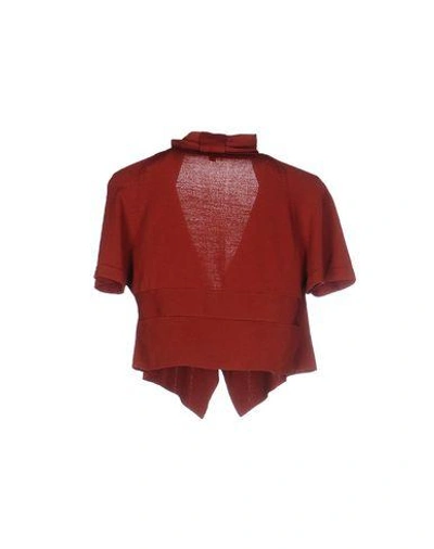 Shop Intropia Cardigan In Brick Red