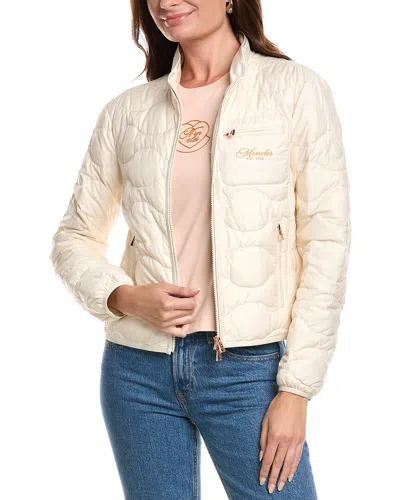 Moncler Tegea Wave-quilted Short Down Jacket In Neutral