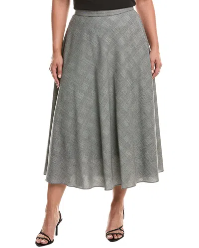 Marina Rinaldi Plus Size Pelota Grid-print Wool Midi Skirt In Multi