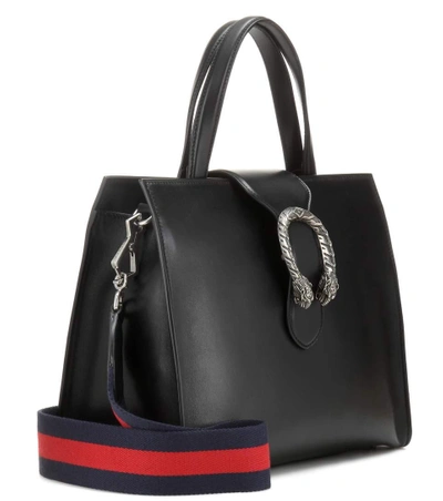 Shop Gucci Dionysus Small Leather Tote In Eero