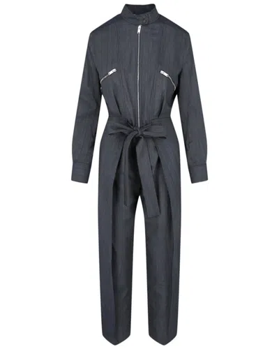 Stella Mccartney Brielle All-in-one Wool-blend Jumpsuit In Blue