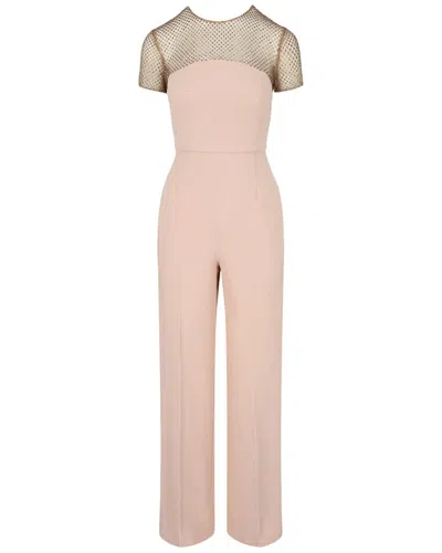Stella Mccartney Crystal-embellished Short Sleeve Jumpsuit In Neutral