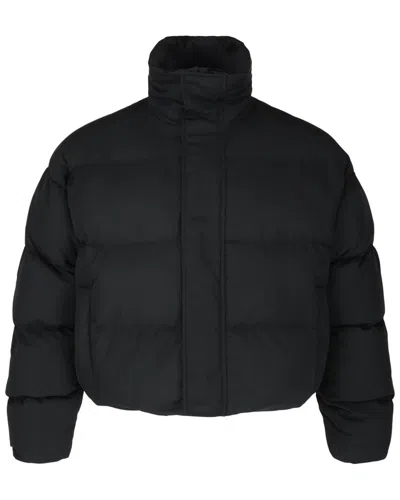 Balenciaga Puffer Cropped High Collar Quilted Design In Black