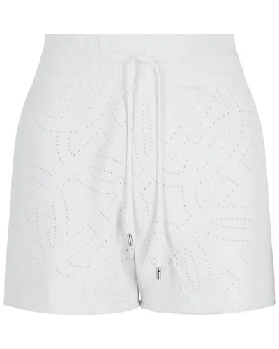 Ferragamo Gancini Pattern Drawstring Short In White