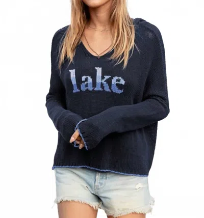 Wooden Ships Lake Multi Hoodie Sweater In Indigo In Blue