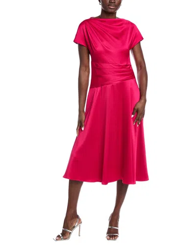 Teri Jon By Rickie Freeman Pebble Satin A-line Gown In Pink