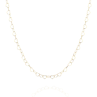 Spero London Love Heart Sterling Silver Chain Necklace In Gold