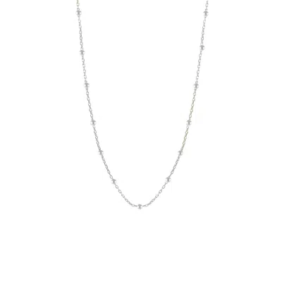 Spero London Bead Chain Sterling Silver Satellite Necklace In Silver