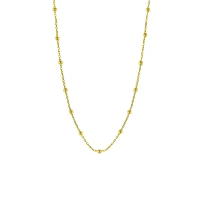 Spero London Bead Chain Sterling Silver Satellite Necklace In Gold