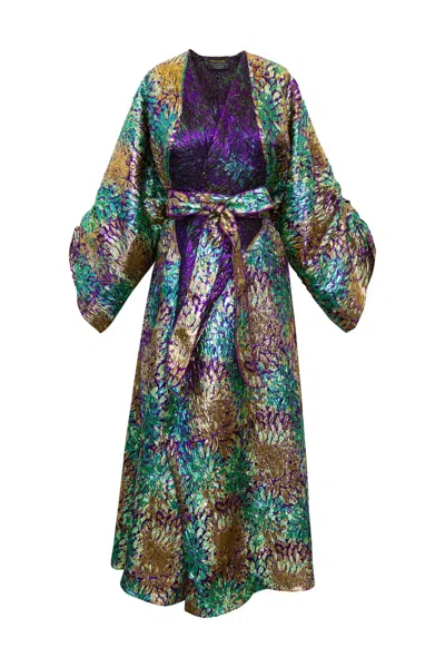 Byvinnik Women's Gold / Green / Purple Parisian Coat In Intermezzo
