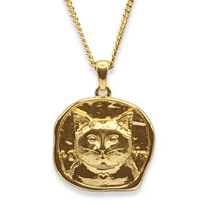 Frenvyrn Men's Lars Cat Coin Necklace, Gold Vermeil In Gold