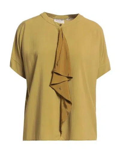 Alessia Santi Woman Top Khaki Size 10 Viscose, Cupro In Multi