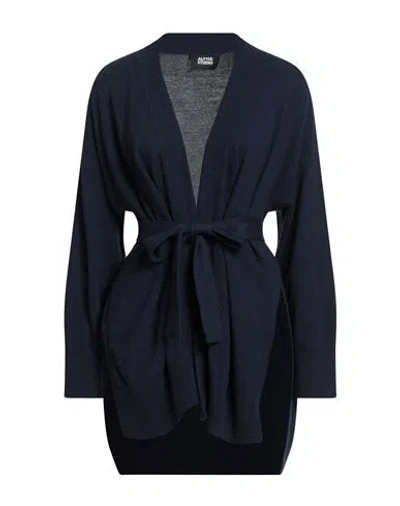 Alpha Studio Woman Cardigan Midnight Blue Size 6 Recycled Wool, Ecovero Viscose, Polyamide, Recycled In Blue