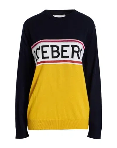 Iceberg Woman Sweater Navy Size S Virgin Wool, Viscose, Polyester, Polyamide In Multi