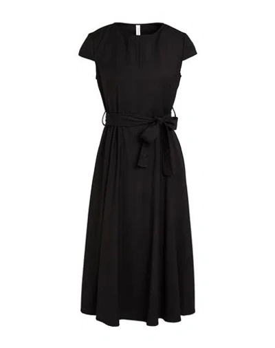 Tensione In Woman Midi Dress Black Size S Viscose, Polyester, Elastane In Black