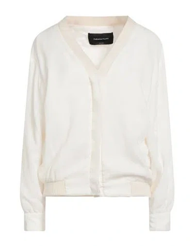Fabiana Filippi Woman Jacket Ivory Size 12 Viscose, Elastane In White
