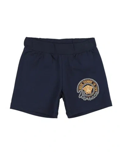 Versace Young Newborn Boy Shorts & Bermuda Shorts Midnight Blue Size 3 Cotton, Elastane, Viscose, Po In Blue
