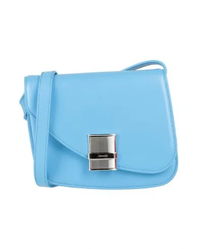 Ferragamo Woman Cross-body Bag Azure Size - Calfskin In Blue