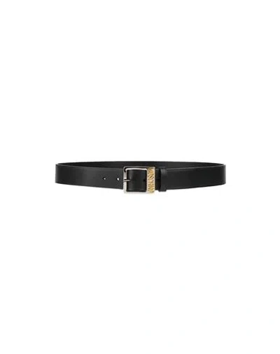 Moschino Couture Man Belt Black Size 42 Soft Leather In Black