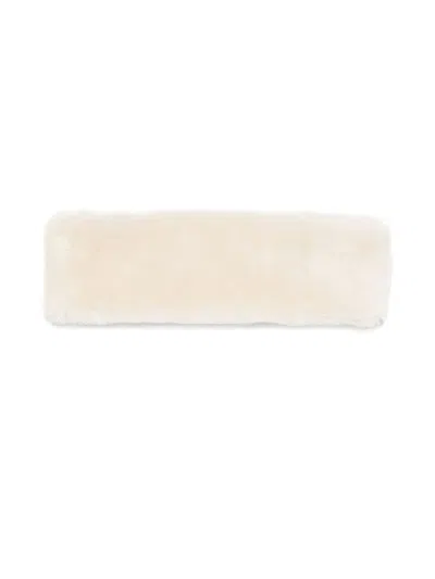 Totême Plush Shearling Wide Headband In Sand
