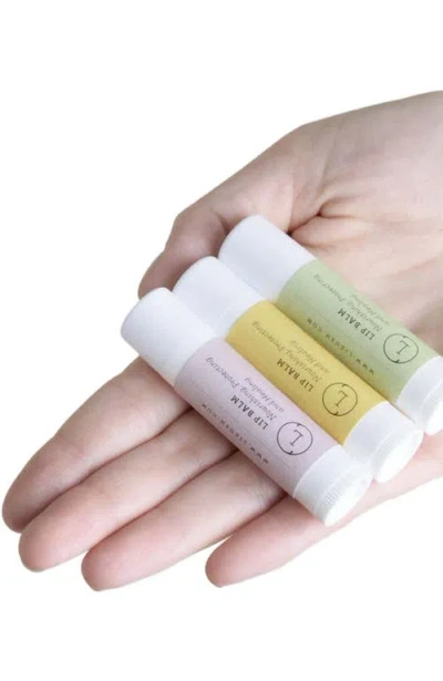 Lizush Lip Balm Set Of 3 Natural Unscented In White