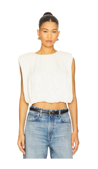 Steve Madden Milana Sleeveless Blouson Top In White