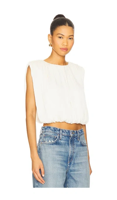 Steve Madden Milana Sleeveless Blouson Top In White