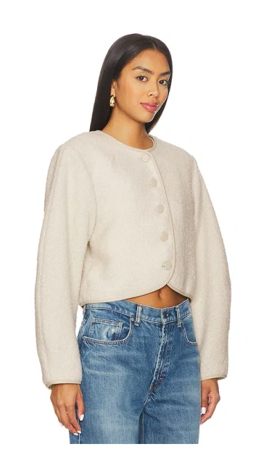Steve Madden Emlie Collarless Jacket In Neutral