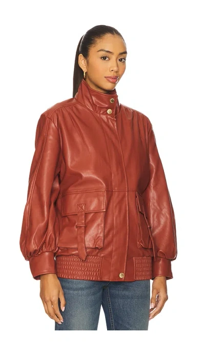 Steve Madden Vee Faux Leather Jacket In Brown