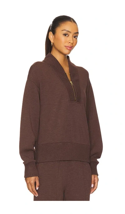 Varley Sally Half Zip Sweatshirt Coffee Bean Marl In Brown
