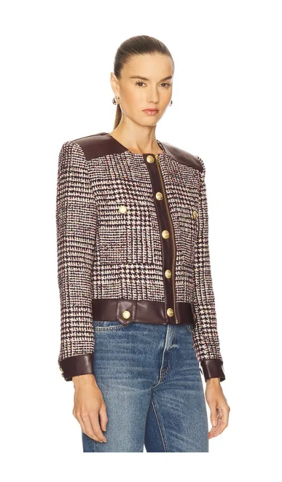 Central Park West Billie Houndstooth Jacket In Multi