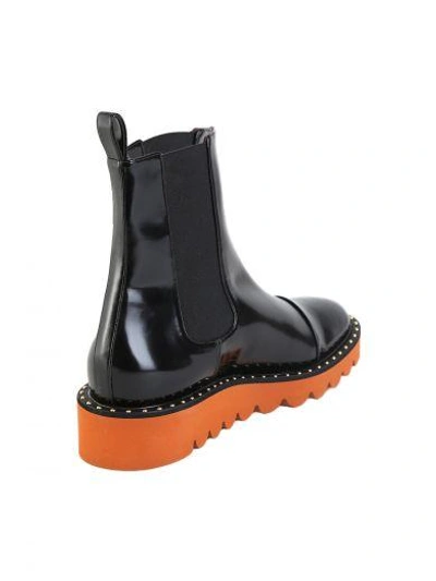 Shop Stella Mccartney Black Leather Odette Ankle Boots