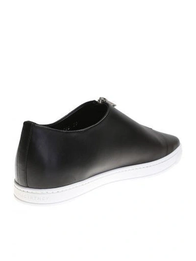 Shop Stella Mccartney Black Eco-leather Zip Loafers