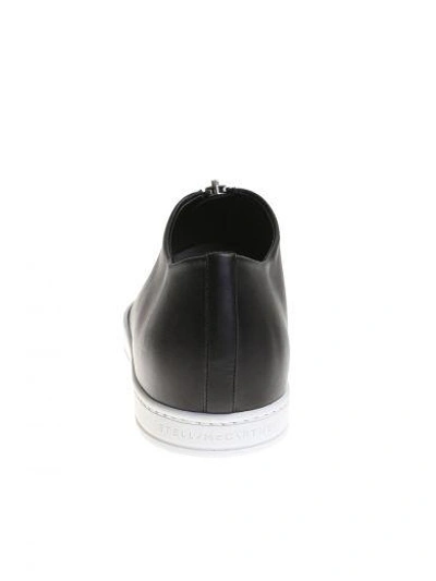 Shop Stella Mccartney Black Eco-leather Zip Loafers