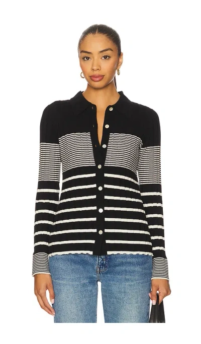 Rails Aurelia Cardigan Black Ivory Stripe In Multi